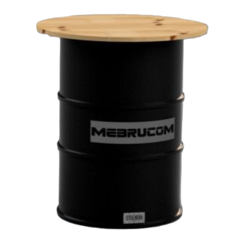 Ölfass-Stehtisch mit personalisierbarem Logo